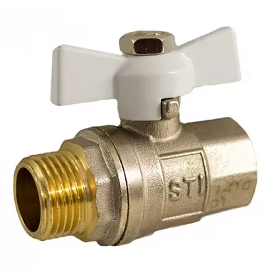 Кран шаровой STI ½"ВР x ½"НР бабочка Кран шаровой STI ½"ВР x ½"НР бабочка