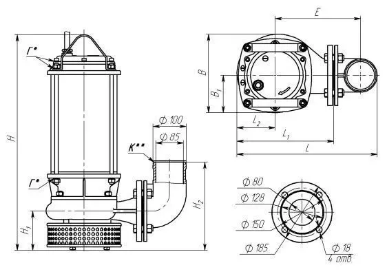 Дренажный насос ГНОМ 100-25 380В б/попл б/руб.ох.