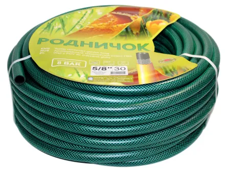 Шланг ПВХ поливочный армированный Родничок 5/8" 25м (зеленый)