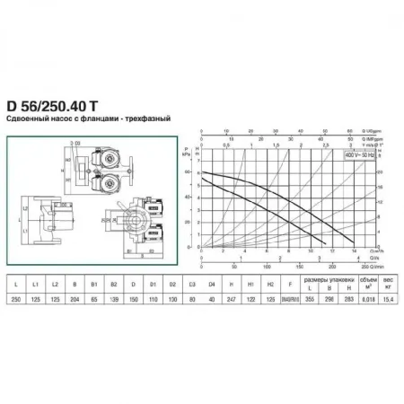 Циркуляционный насос DAB D 56/250.40 T